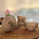 6 Lı Yaldızlı Kase Sosluk ve Çerezlik Bal Rengi