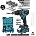 Assur 21v Çift Akülü Vidalama Çelik Mandren Kömürsüz Motor Darbeli Şarjlı Matkap