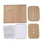 Bambu Natürel Çift Hazneli Çamaşır Sepeti 2 Li Kirli Sepeti