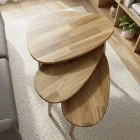 Bemerg Luna 3 Lü Zigon Sehpa Masif Kayın Ahşap Nordic Series