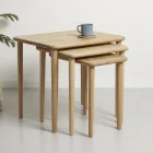 Bemerg Nova 3 Lü Zigon Sehpa Masif Kayın Ahşap Nordic Series