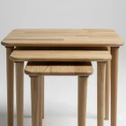 Bemerg Nova 3 Lü Zigon Sehpa Masif Kayın Ahşap Nordic Series