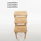 Bemerg Nova 3 Lü Zigon Sehpa Masif Kayın Ahşap Nordic Series