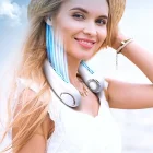 Boyun Askılı Şarjlı Fan Vantilatör Serinletici Beyaz