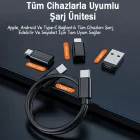 Cep Tipi 60w Bas Aç Type-C İphone Micro Usb Hızlı Şarj Kablo Seti