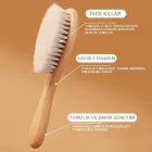 Doğal Bebek Keçi Kılı Tarak Keçi Kılı Bebek Fırçası