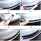 Esnek Araba Tampon Koruyucu Karbon Desenli Beyaz