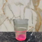 Fosforlu Renkli Origami Stil Cam Bardak Pembe