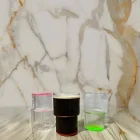 Fosforlu Renkli Origami Stil Cam Bardak Yeşil