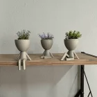 Gri Dekoratif İnsan Şekilli Figür Saksı 3 Lü