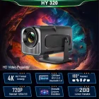 Hy320 Siyah Taşınabilir Sinema Projektörü 4K 1080p Bluetooth Android Projeksiyon