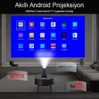 Hy320 Siyah Taşınabilir Sinema Projektörü 4K 1080p Bluetooth Android Projeksiyon