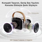 K12 Kablosuz Bluetooth Hoparlör Karaoke Mikrofon 5 Ses Efektli Rgb Ses Bombası Usb Sd FM Radyo