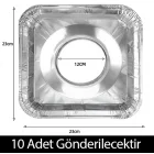 Kare Ocak Üstü Yağ Koruyucu Alüminyum Levha 10Lu