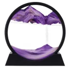 Mor Dekoratif Yuvarlak Hareketli Kum Saati