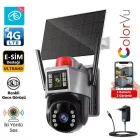 O-Kam 7015 4G Sim Kart Özellikli 360 Dönebilen Ultra HD Çift Lens Güneş Panelli Solar Güneş Enerjili Sirenli Güvenlik Kamerası
