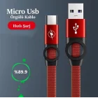 Örgülü 3A Hızlı Şarj Kablosu Micro Usb