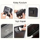 Oto Araba Çöp Kutusu Kapaklı Organizer Çöp Kovası Siyah Yüksek Kaliteli Malzeme