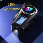 Q58 Max Kablosuz Motosiklet Kaskı İnterkom Kulaklık Çift Sürücü İletişimi 500m Işıklı Mp3 FM Radyo