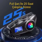 Q58 Max Kablosuz Motosiklet Kaskı İnterkom Kulaklık Çift Sürücü İletişimi 500m Işıklı Mp3 FM Radyo