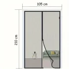 Siyah Mıknatıslı Kapı Sinekliği 105 x 210 cm