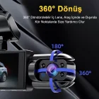 V9 1296P Super HD Çift Kameralı Wifi GPS Özellikli Araç Kamerası G Sensör Gece Görüşlü Geniş Açılı