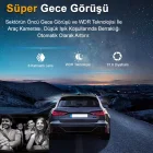 V9 1296P Super HD Çift Kameralı Wifi GPS Özellikli Araç Kamerası G Sensör Gece Görüşlü Geniş Açılı