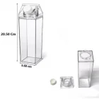 500 ml Mika Süt Kutusu Tasarımlı Su Kahve Şişesi