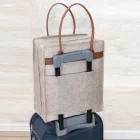 Derili Bavul İçi ve Üstü Seyehat Çantası Krem