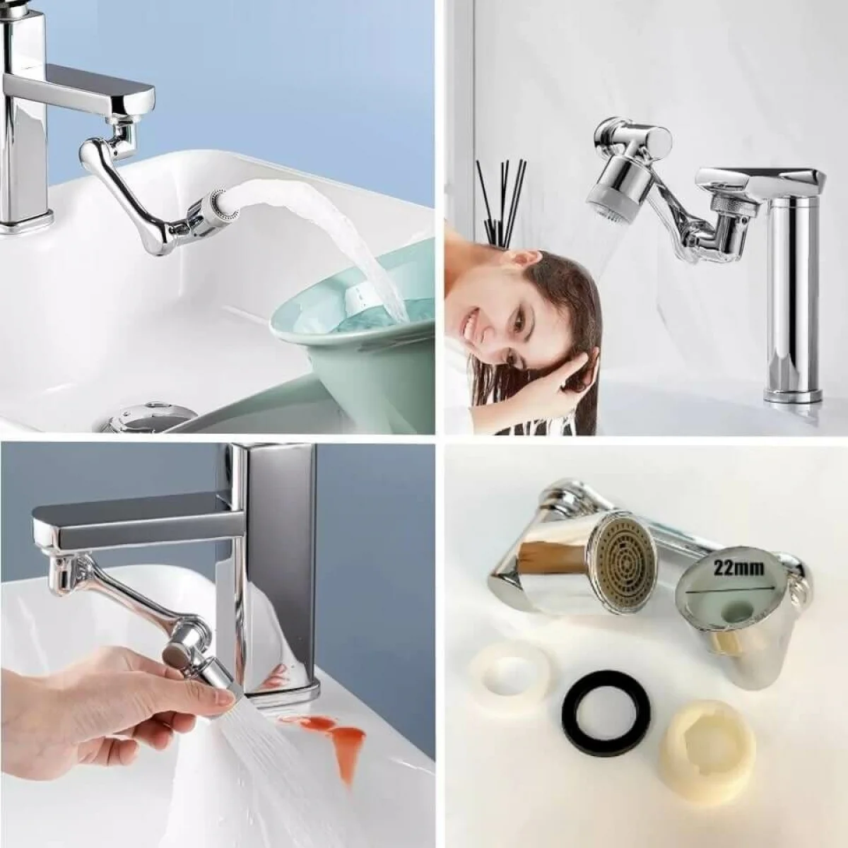 1080 Derece Dönen Çok Fonksiyonlu Musluk Başlığı