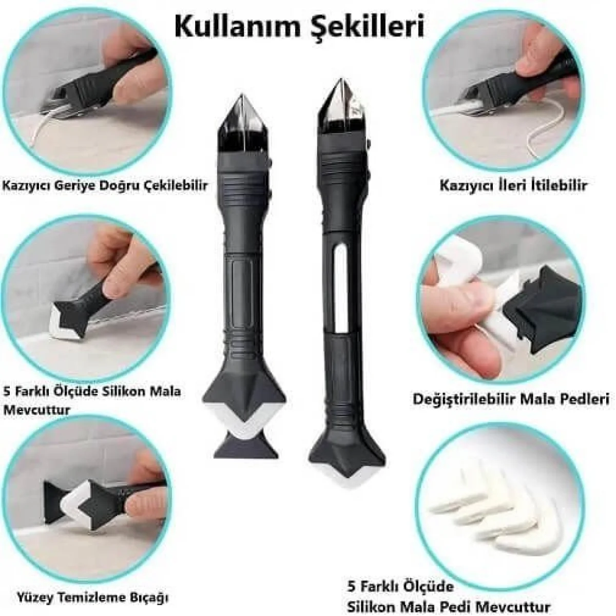 3 İn 1 Derz Silikon Kazıyıcı Sıyırıcı Uygulayıcı