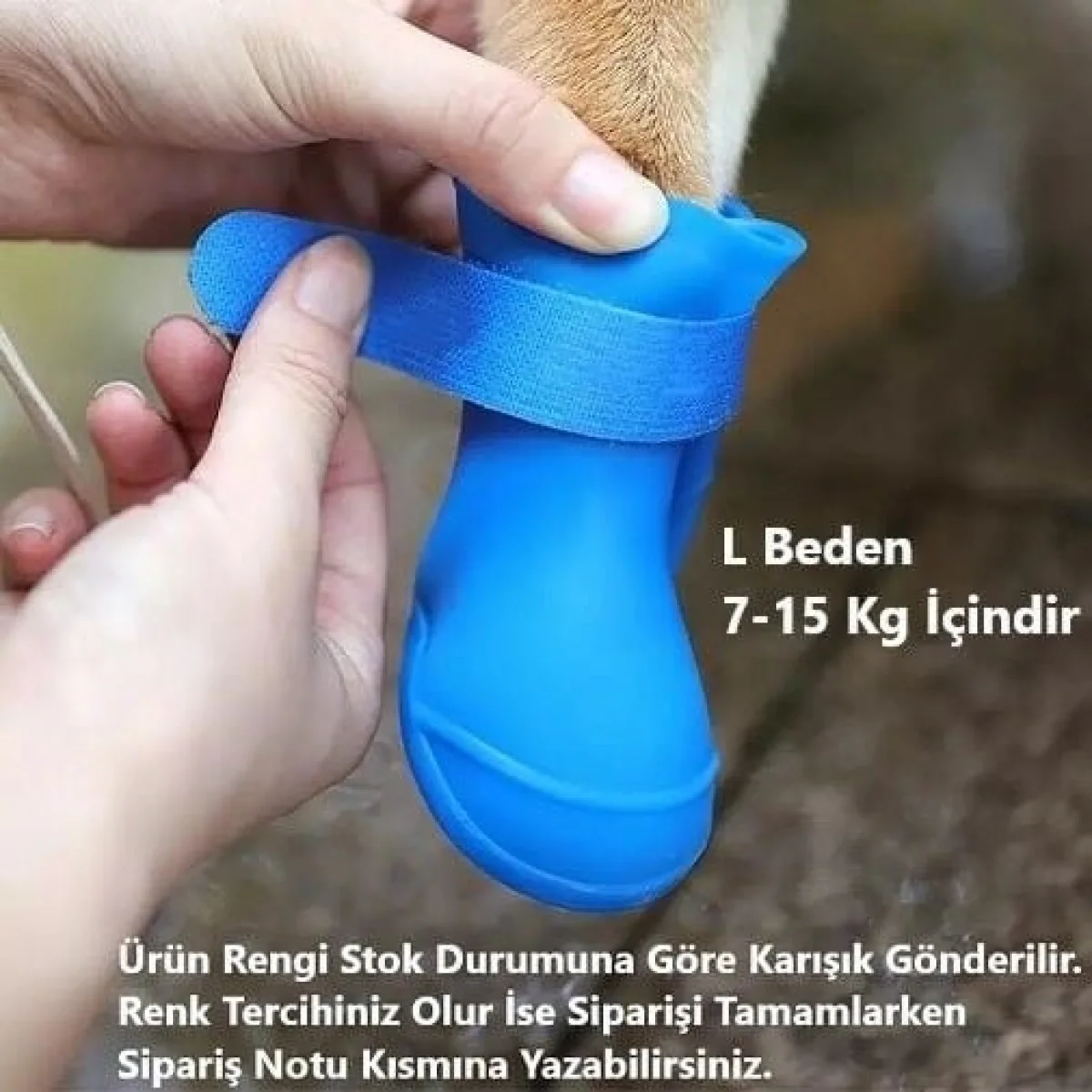4 Lü Silikon Su Geçirmez Kedi Köpek Ayakkabısı L
