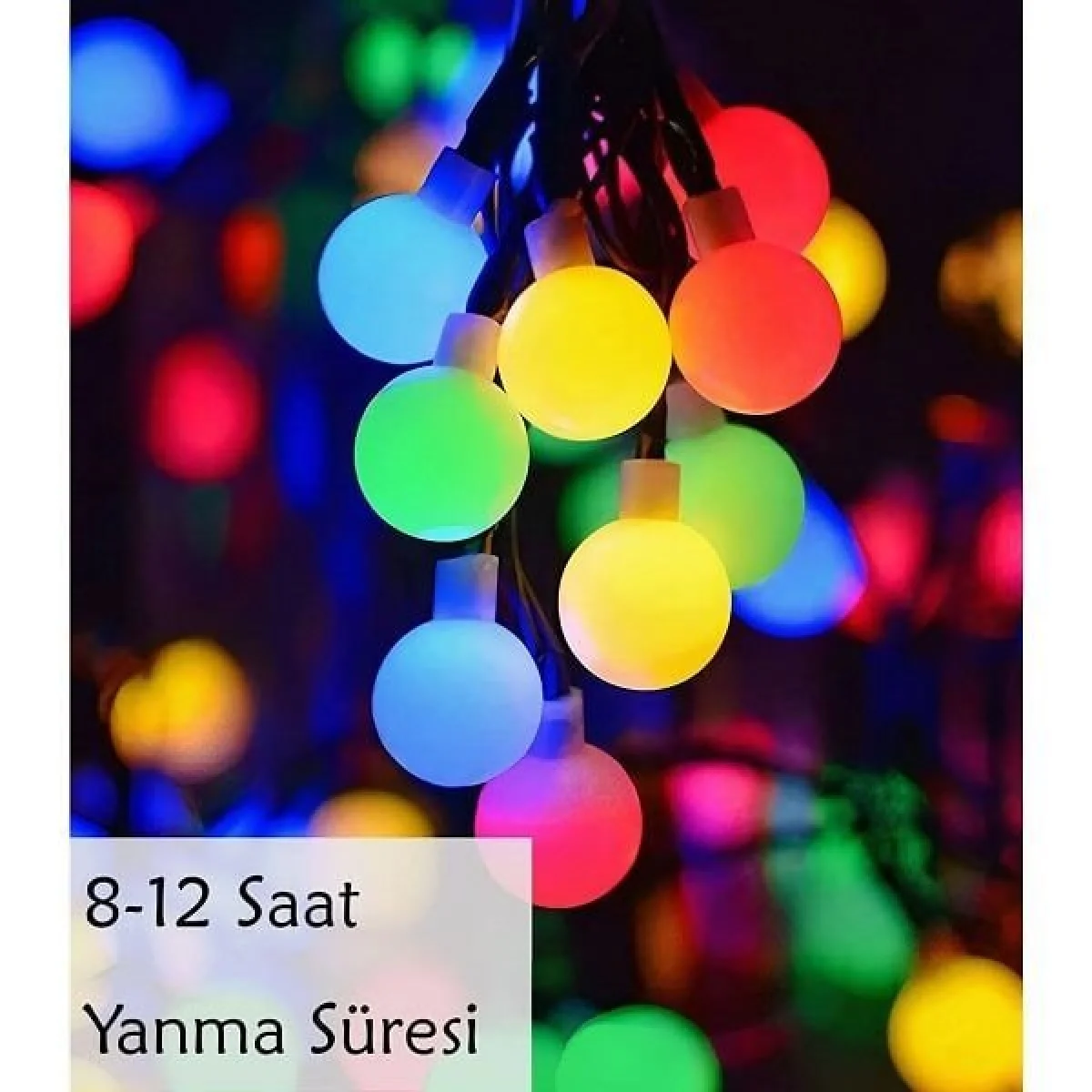 50 Led 7 Mt Solar Renkli Led Işık Güneş Enerjili