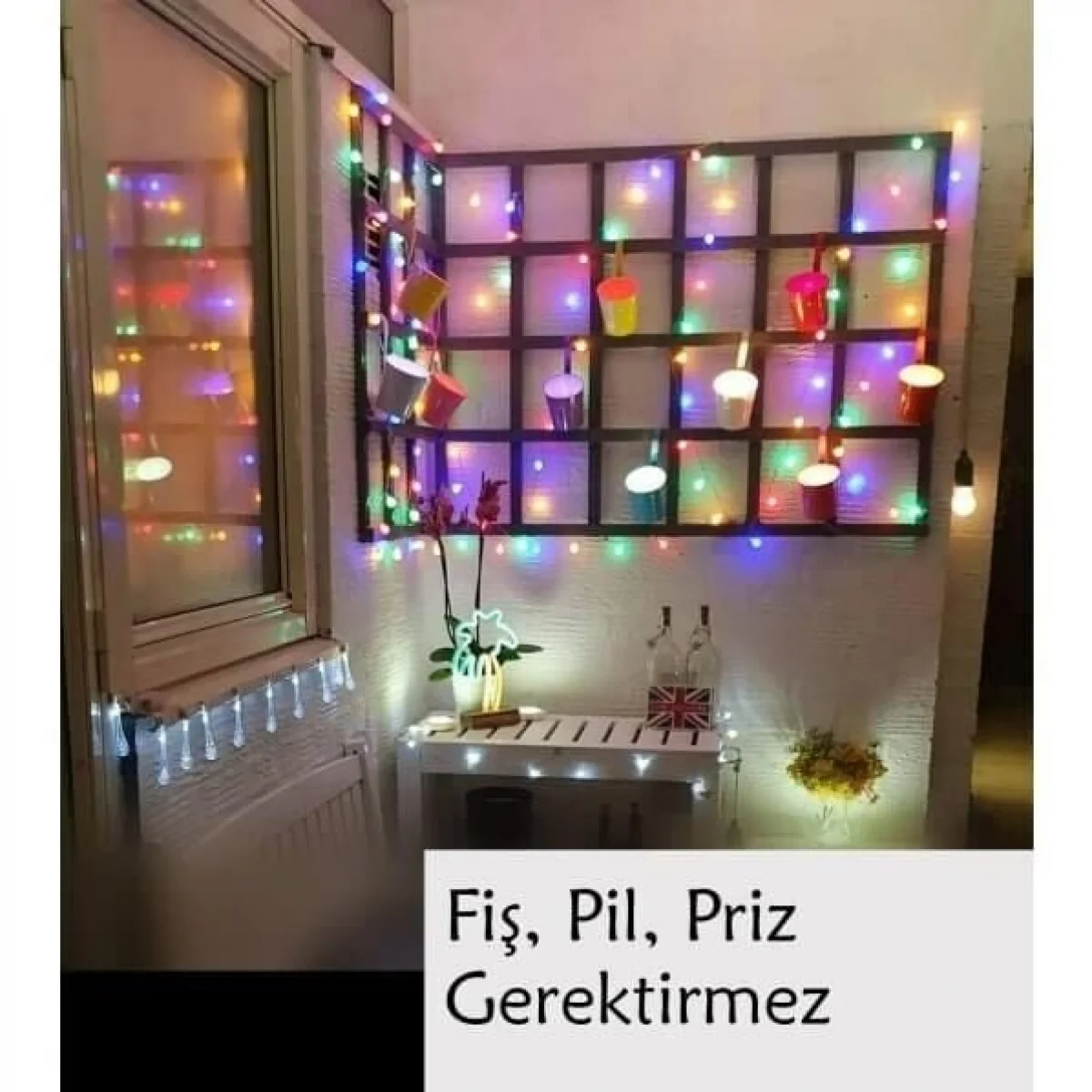 50 Led 7 Mt Solar Renkli Led Işık Güneş Enerjili