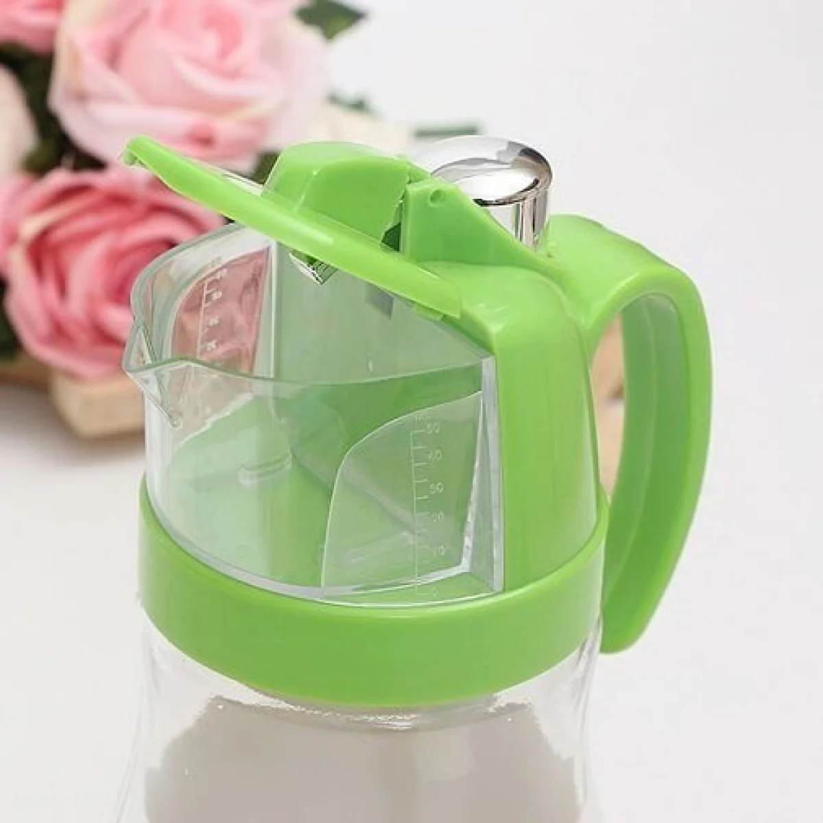 500 ml Ölçüm Hazneli Pompalı Yağdanlık Cam Şişe