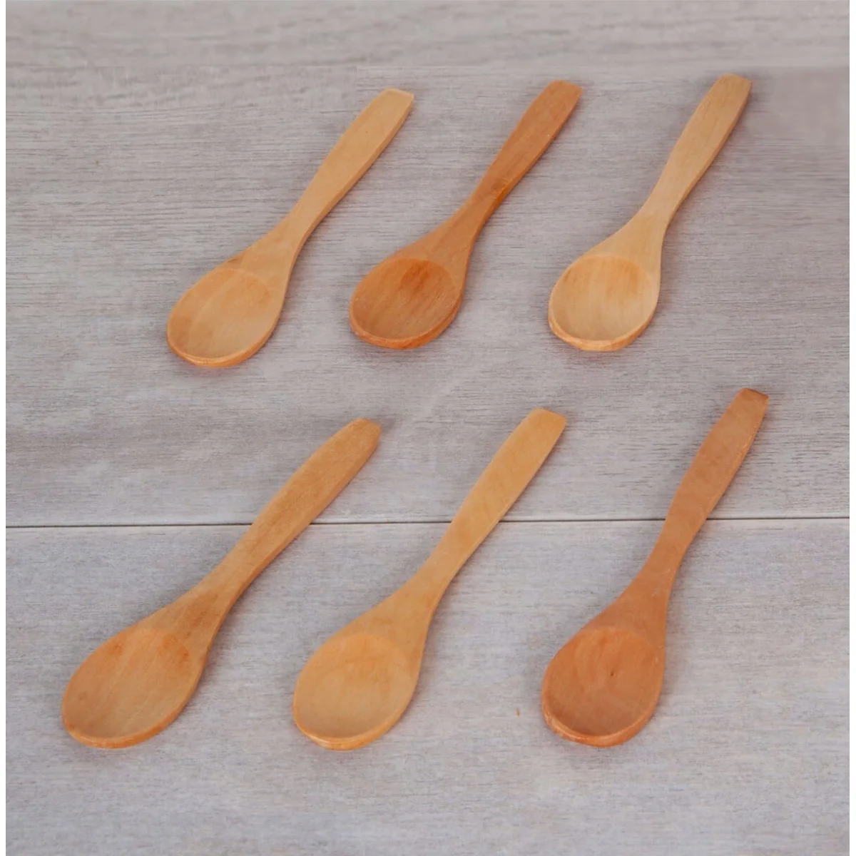 6 Adet Ahşap Reçel Servis Çay Kaşığı