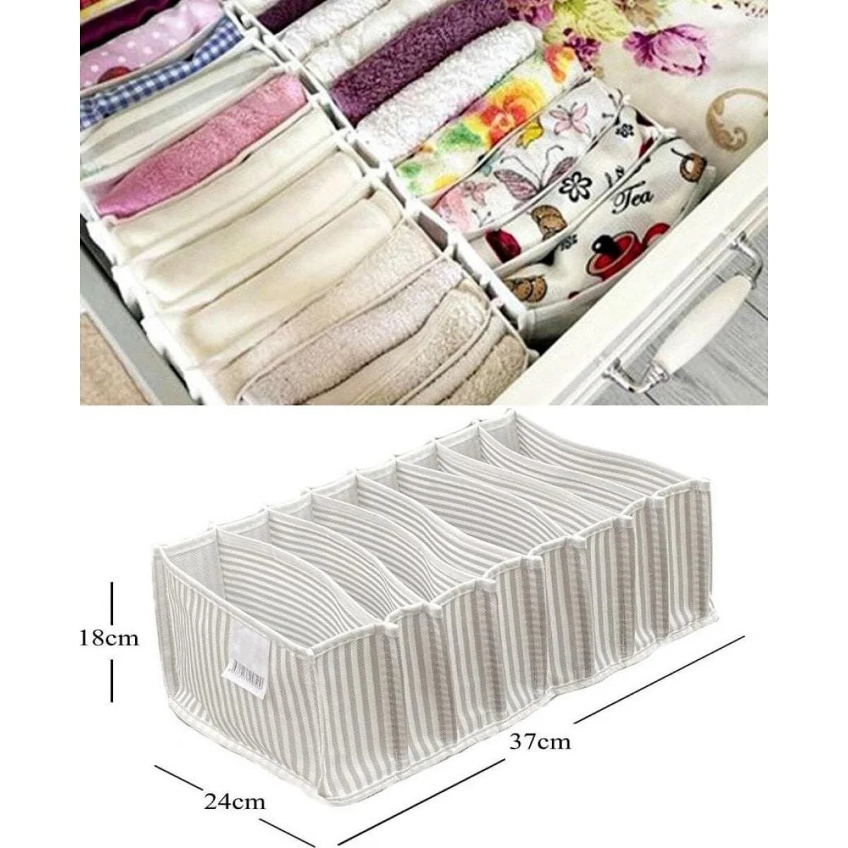 8 Gözlü Çekmece Dolap İçi Akordiyon Organizer L