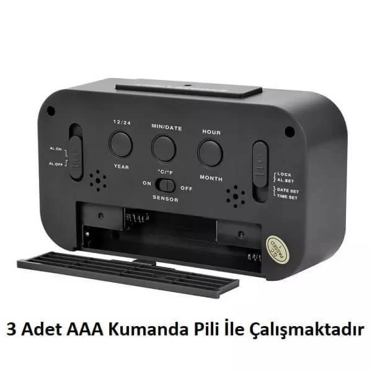 Dijital Masa Saati Işık Sensör Termometre Alarm