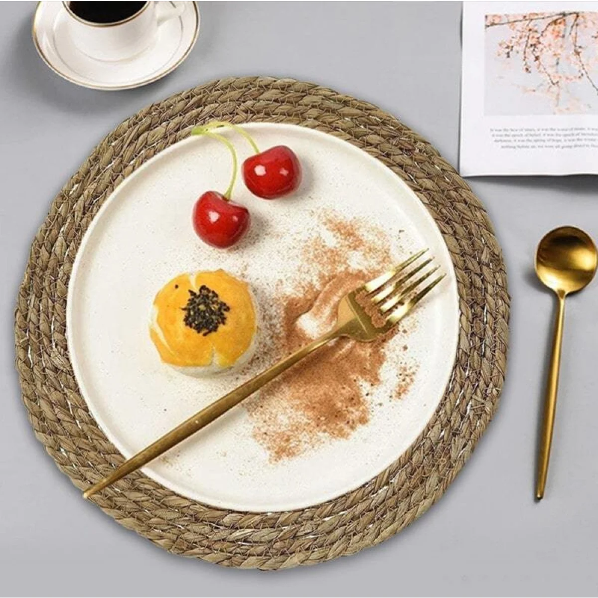 El Yapımı Lüx Örme Hasır Amerikan Servis 6 Lı