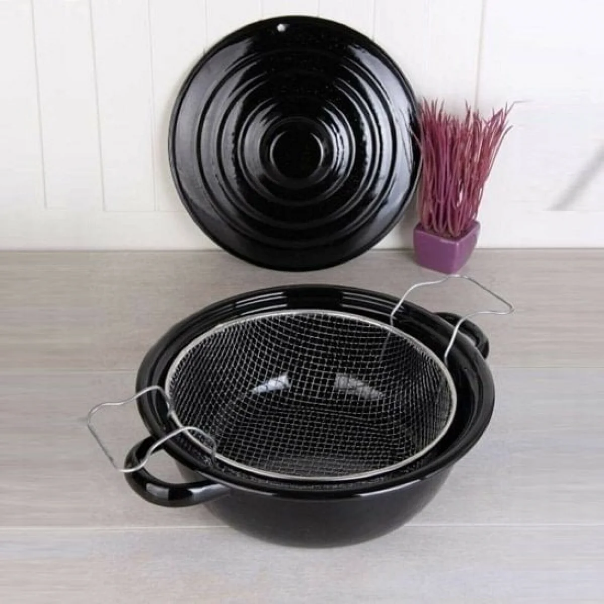 Emaye Fritöz Kızartma Tenceresi