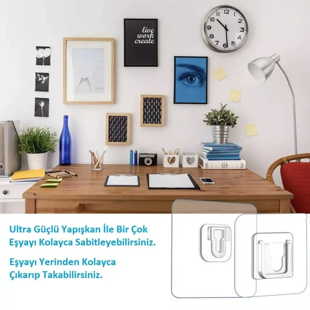 Geçmeli Klips Eşya Sabitleme Askısı 2 Set