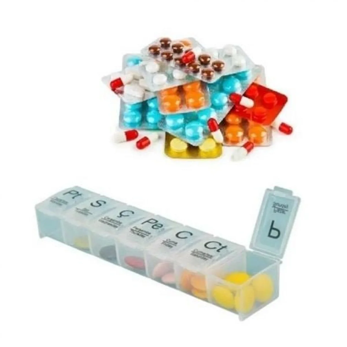 Kapaklı Düzenleyici Haftalık İlaç Kutusu