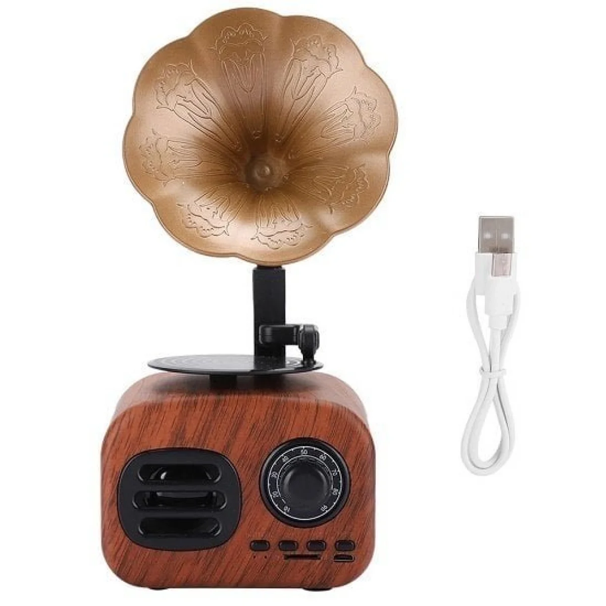 Nostaljik Mini Radyo Gramofon Bluetooth Usb Khv