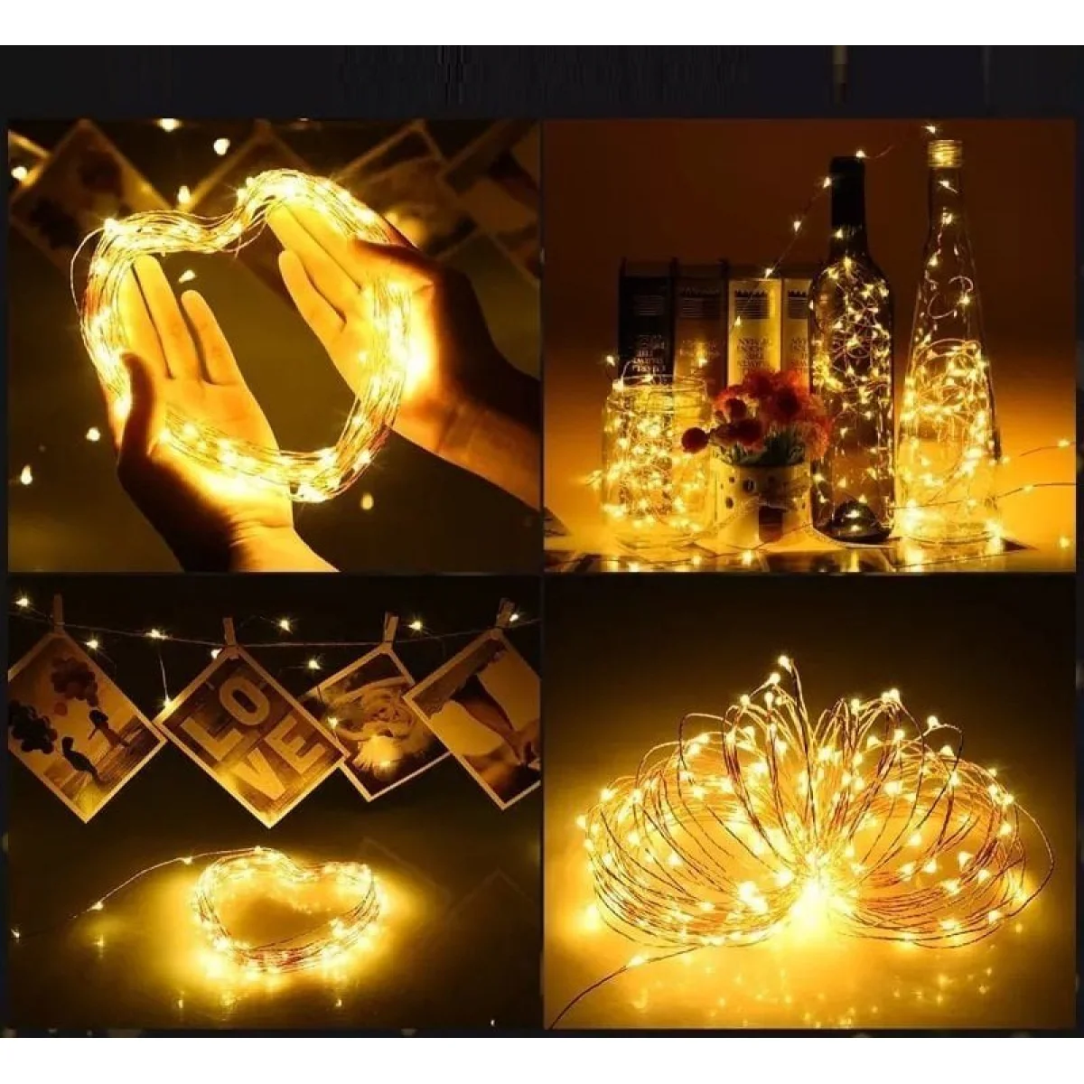 Peri Led Işık 5 Metre Sarı Pilli Dekoratif