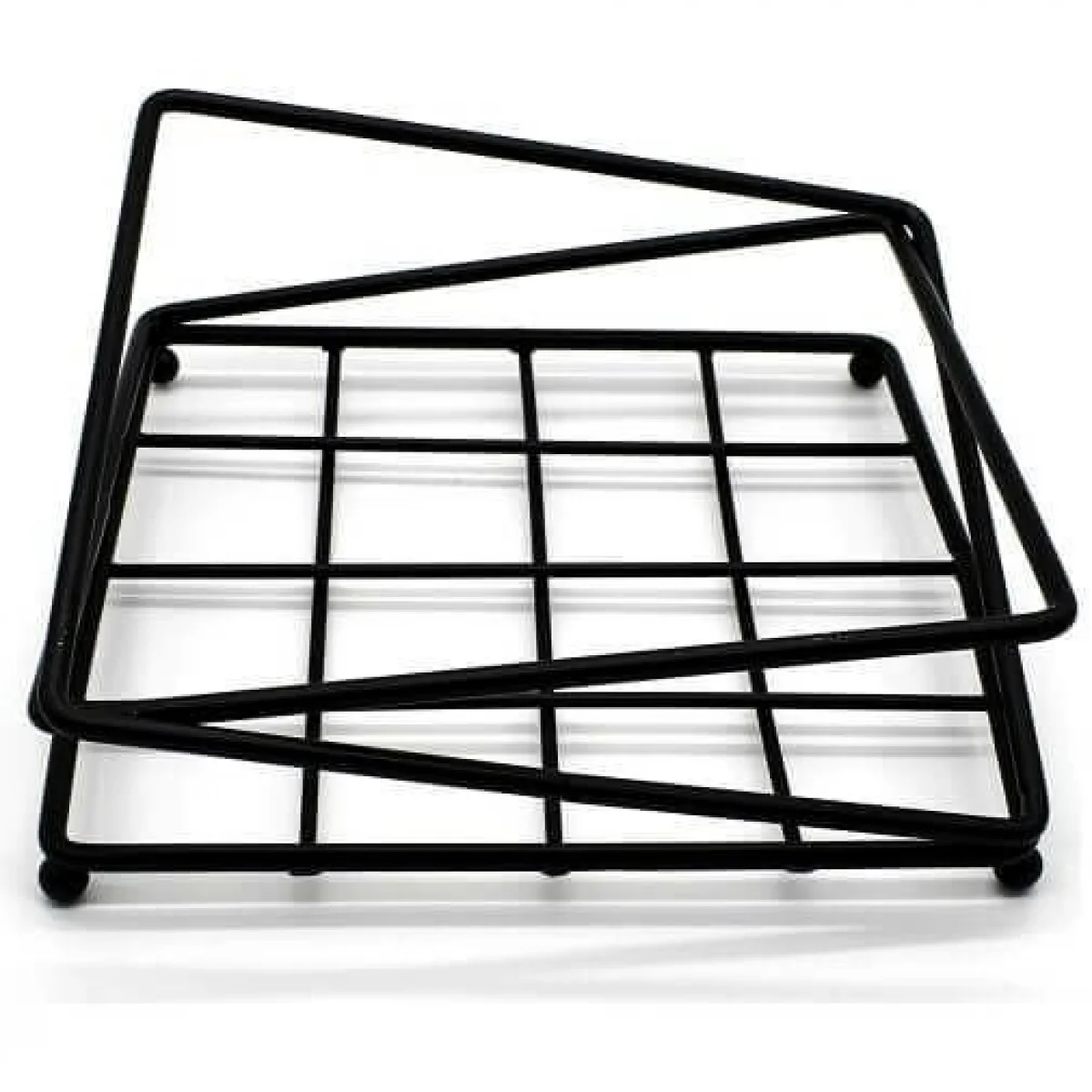 Siyah Metal Dekoratif Kare Demir Peçetelik