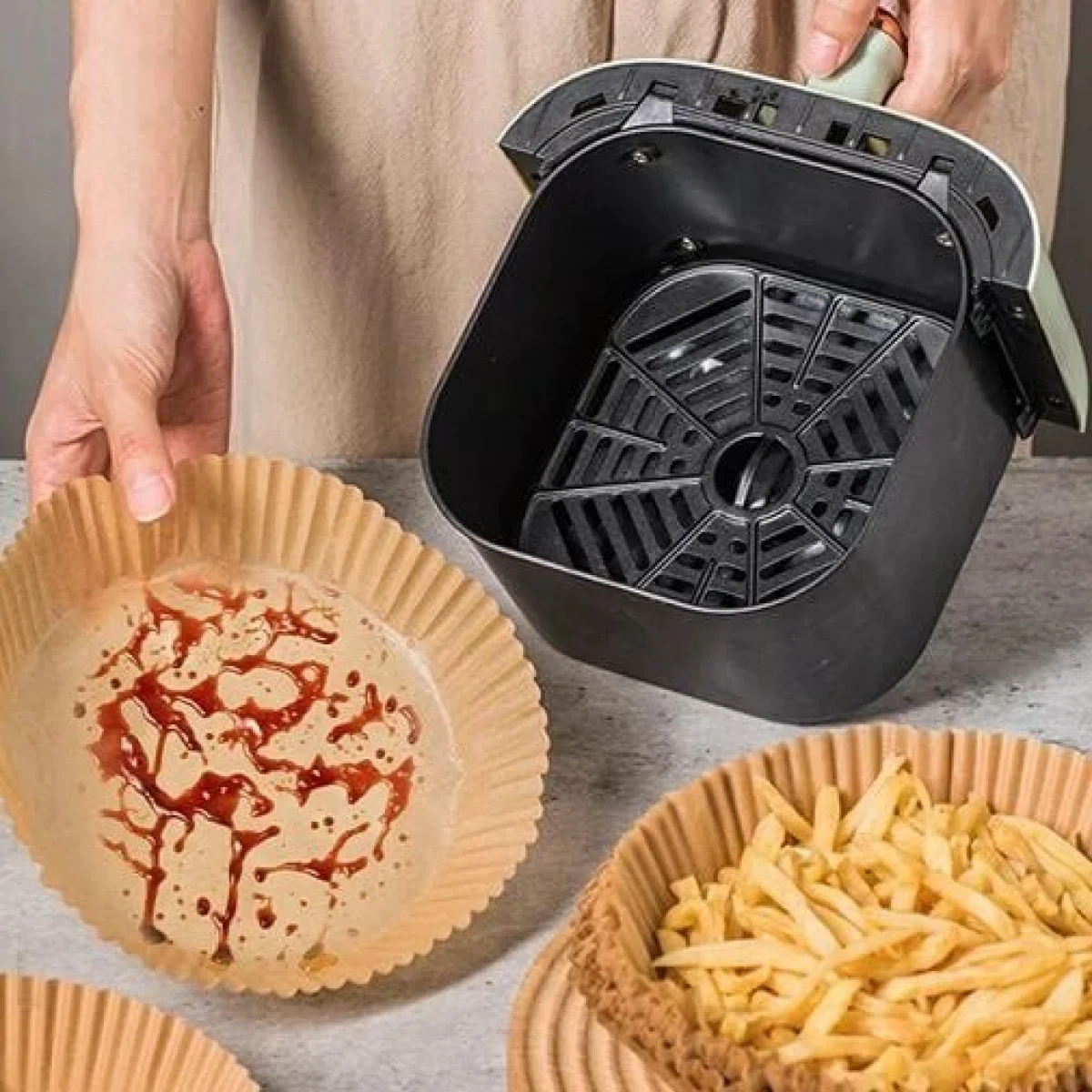 Yuvarlak Airfryer Yağlı Pişirme Kağıdı 50 Adet