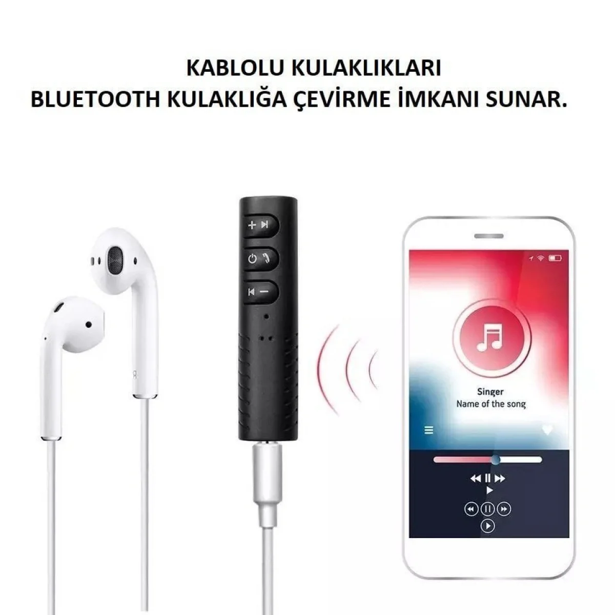 Android ve İos Uyumlu Bluetooth Aux Araç Kiti
