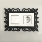 Ahşap Dekoratif Priz Kenarı Süsü Motifli Çiftli