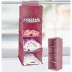 Dolap İçi Düzenleyici 4 Gözlü Pembe