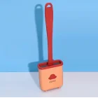 Silikon Tuvalet Klozet Fırçası ve Askısı Turuncu
